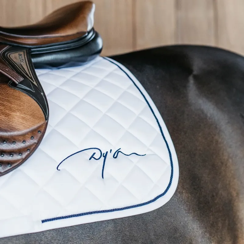 Dy'on Diamond Jumping Saddle Pad - White-1