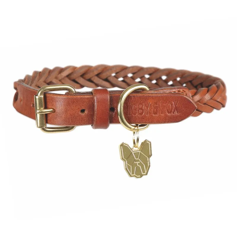 Digby and Fox Braided Dog Collar - Tan