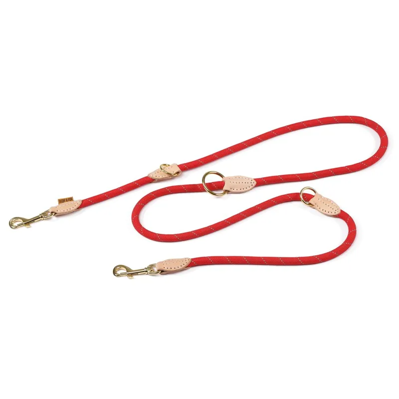 Digby and Fox Reflective Training Leash - Scarlet