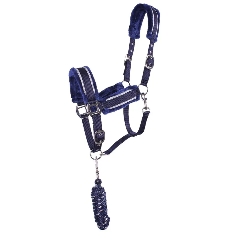 QHP Dolci Halter and Lead Set - Blue/Silver