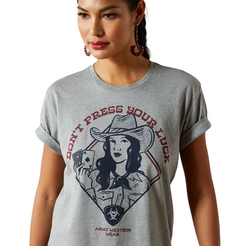 Ariat Don't Press Your Luck Women's Tee - Iceburg-2