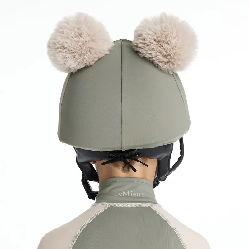 LeMieux Mini Junior Double Pom Helmet Cover - Rosemary-3