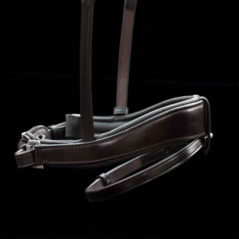 Henry James Dressage Crank Noseband - Havana Brown-2