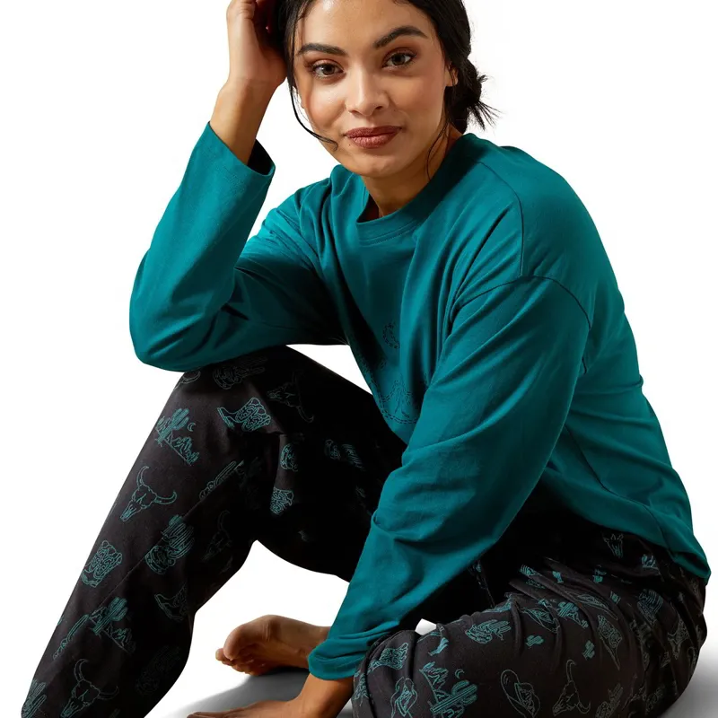 Ariat Dreams Womens Pajama Set - Deserted Print-3