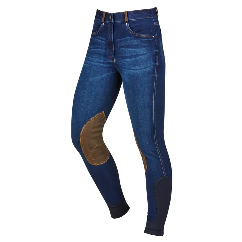 Dublin Shona Knee Patch Ladies Breeches-Blue Denim
