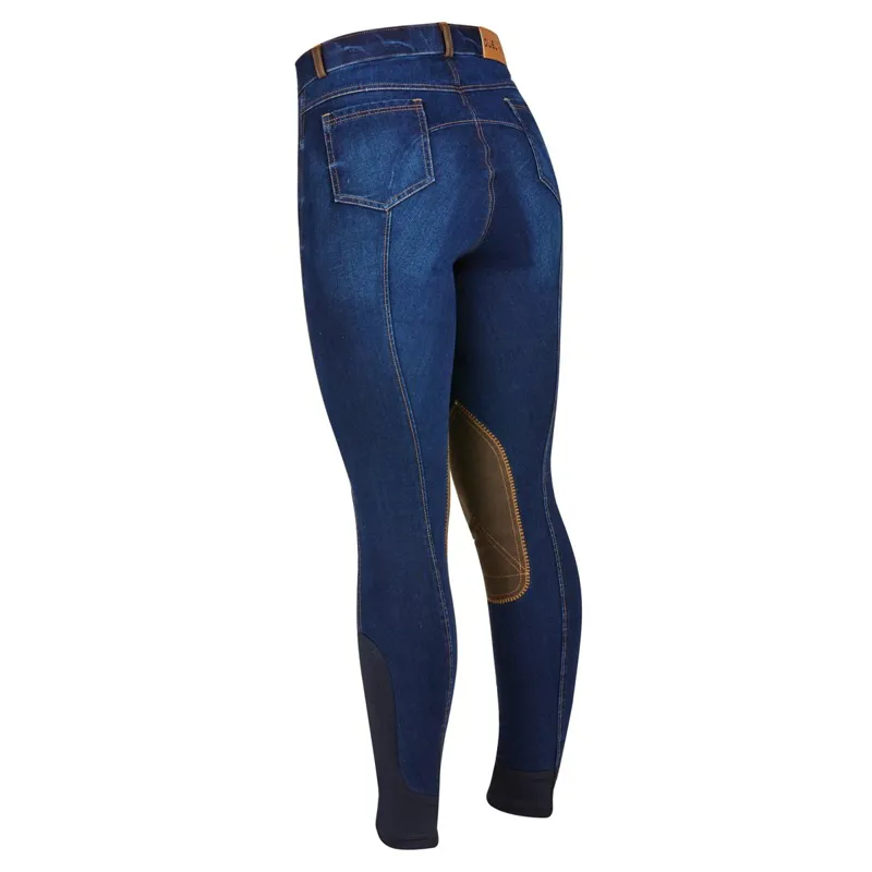 Dublin Shona Knee Patch Ladies Breeches-Blue Denim-1