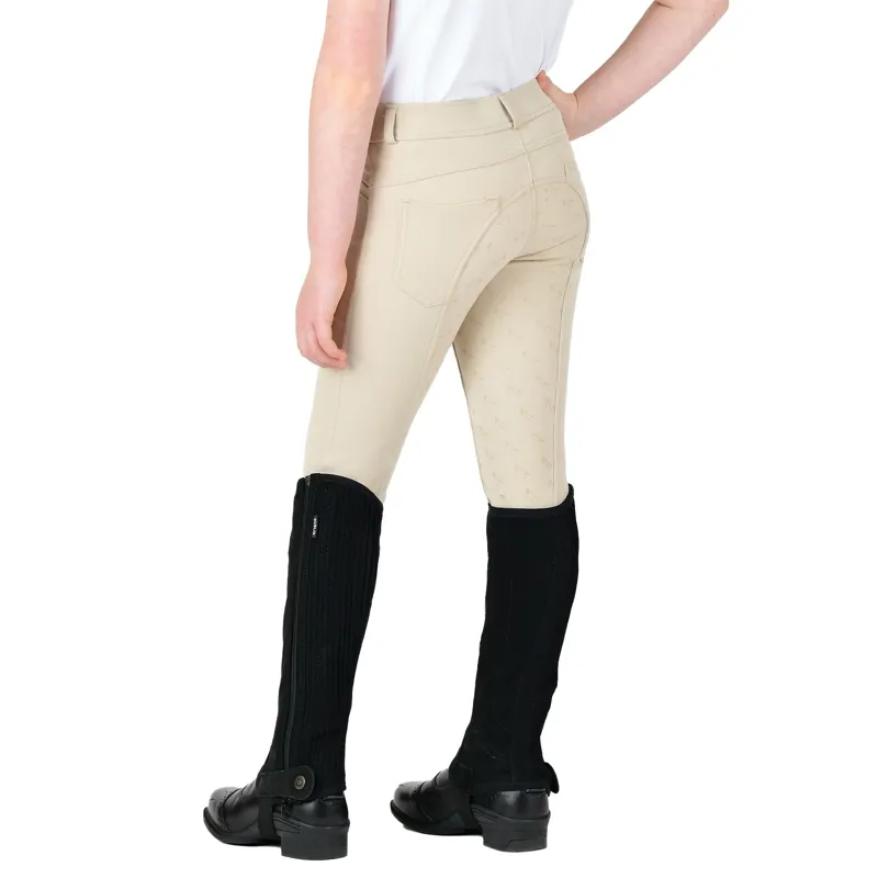 Dublin Cammy Comfort Twill Full Grip Junior Breeches - Biscuit-3