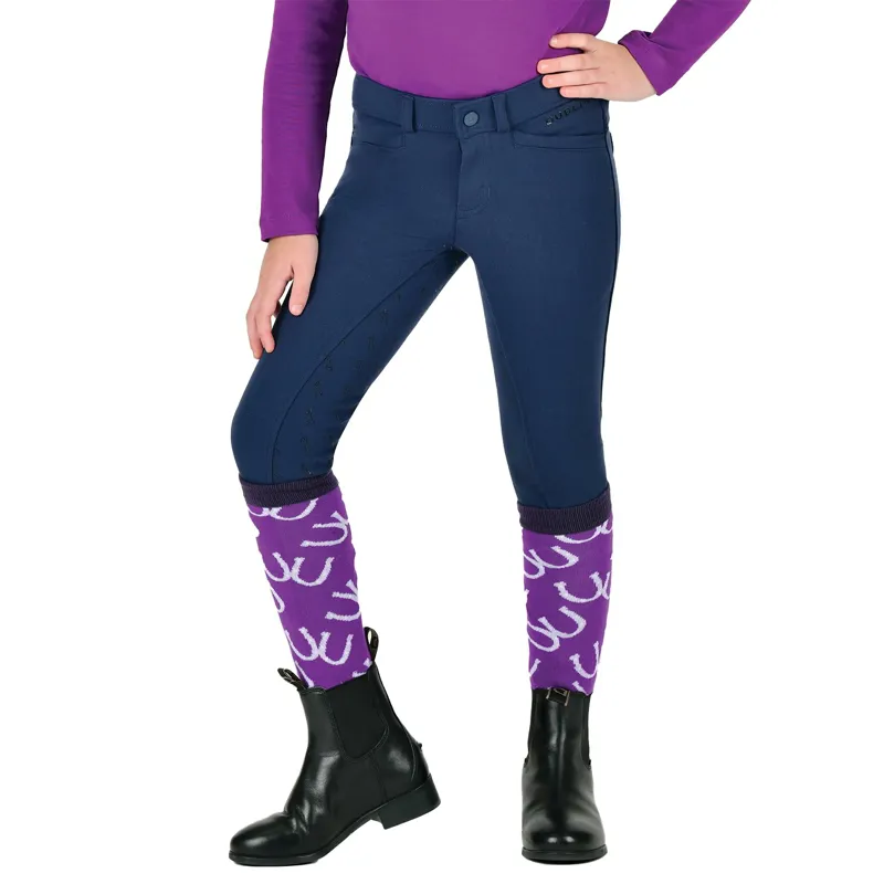 Dublin Cammy Comfort Twill Full Grip Junior Breeches - Navy Academy-1