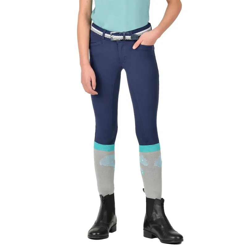 Dublin Cammy Comfort Twill Full Grip Junior Breeches - Navy Academy-3
