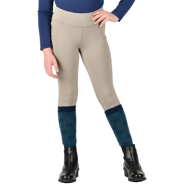Dublin Everyday Full Grip Junior Riding Tights - Beige-5