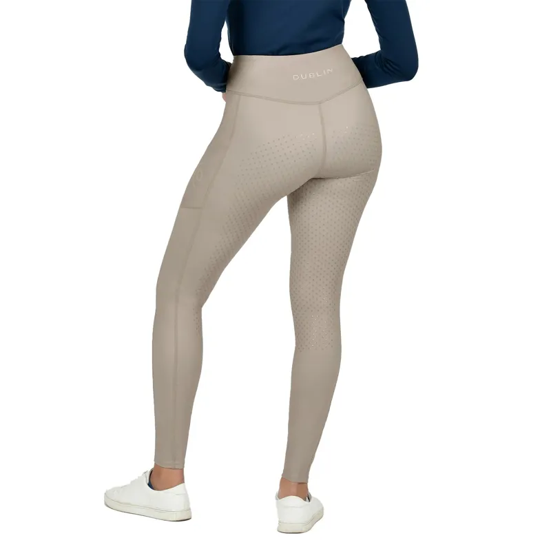 Dublin Everyday Full Grip Womens Riding Tights - Beige-3