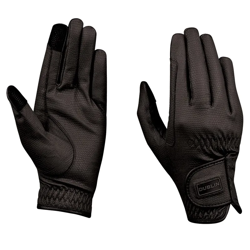 Dublin Everyday Touch Screen Compatible Adults Riding Gloves - Black