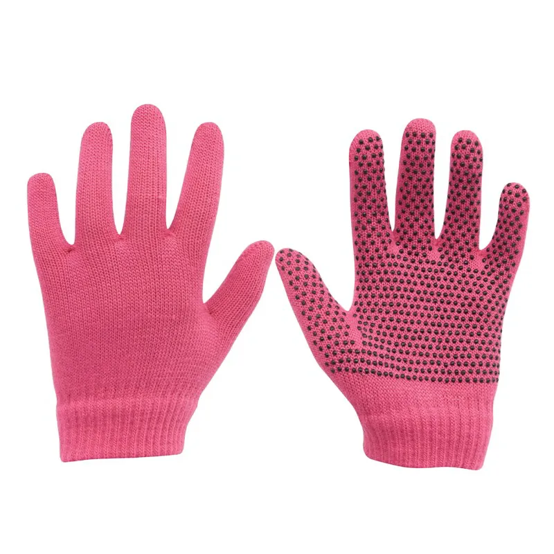 Dublin Magic Dot Grip Junior Riding Gloves - Pink