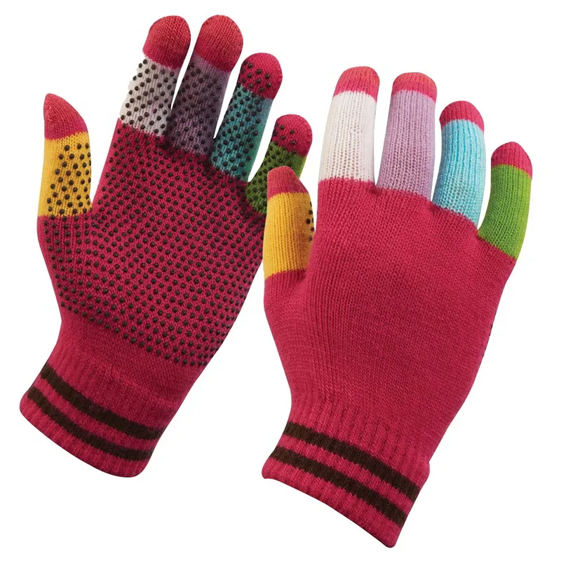 Dublin Magic Textured Grip Adult Riding Gloves - Pink Multi