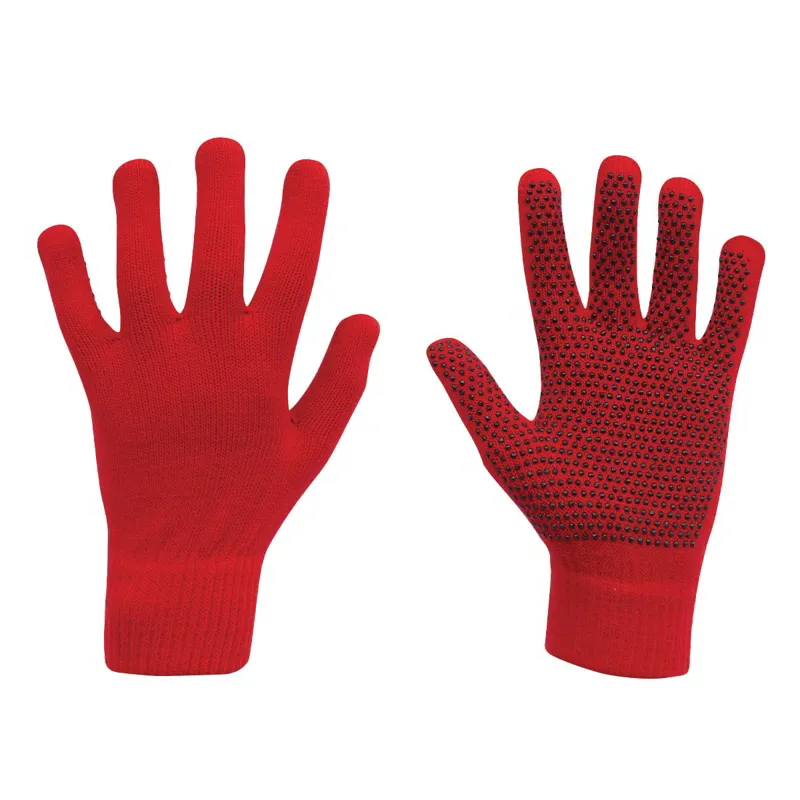 Dublin Magic Pimple Grip Adult Riding Gloves - Red