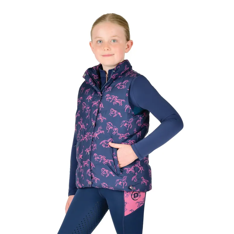 Dublin Patrice Junior Puffer Vest - Navy Frolicking Horse-8