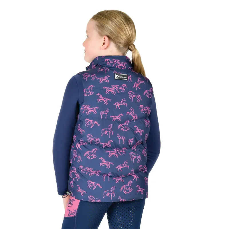 Dublin Patrice Junior Puffer Vest - Navy Frolicking Horse-2