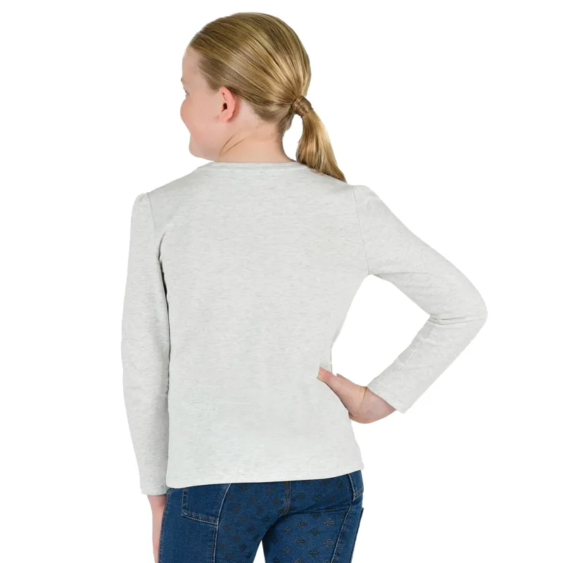 Dublin Poppy Puff Youth Long Sleeve Tee - White Marle-2