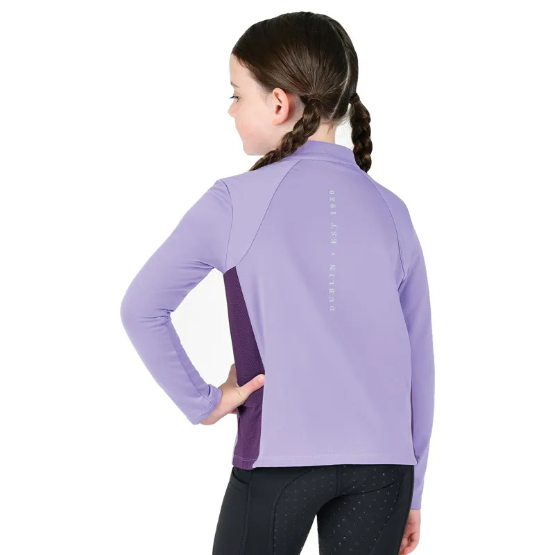 Dublin Sadie Junior Long Sleeve Riding Top - Paisley Purple-1