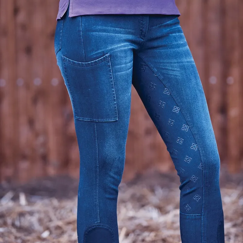 Dublin Shona Full Grip Women's Breeches - Light Blue Denim-2
