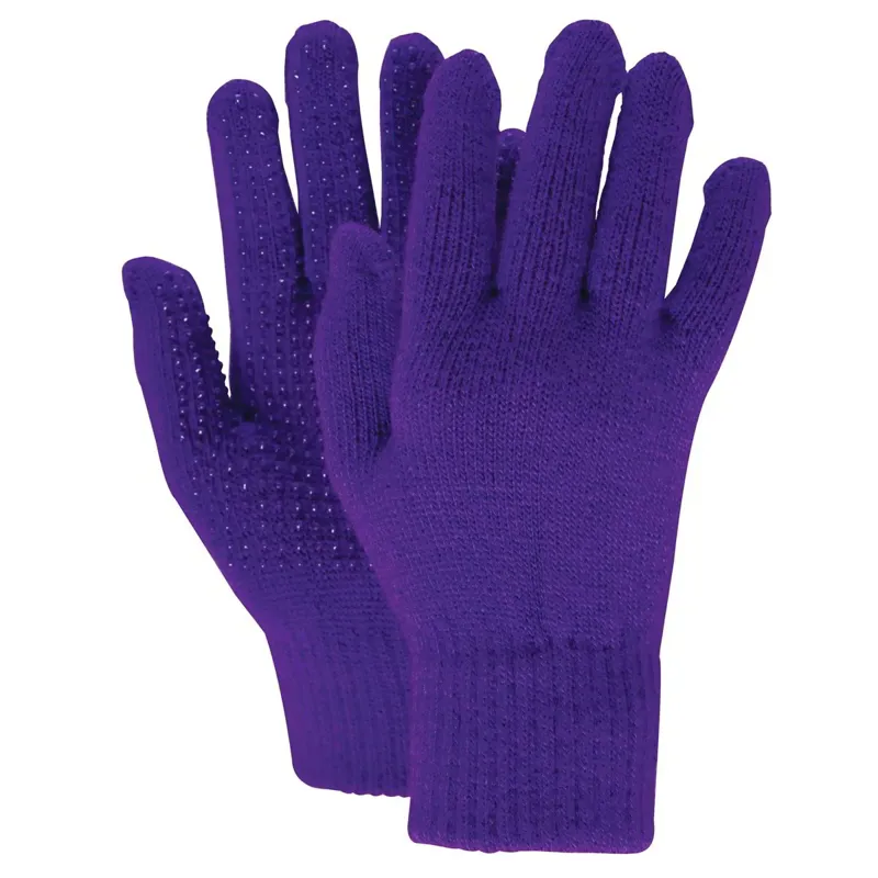 Dublin Magic Pimple Grip Adult Riding Gloves - Dark Purple
