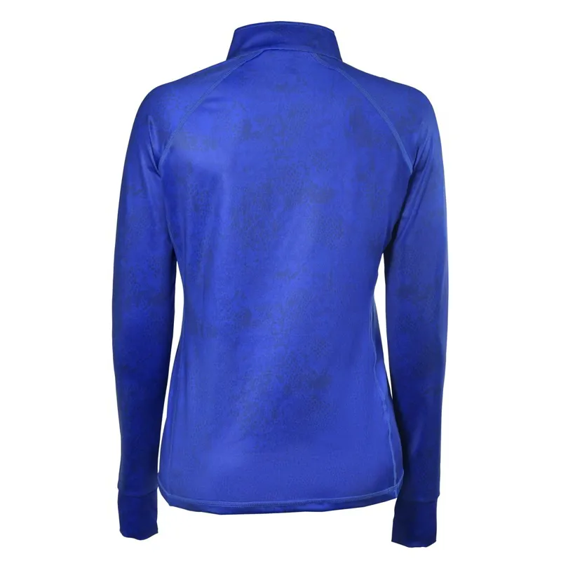 Dublin Sapphire Print Long Sleeve Women's Top - Cobalt-2