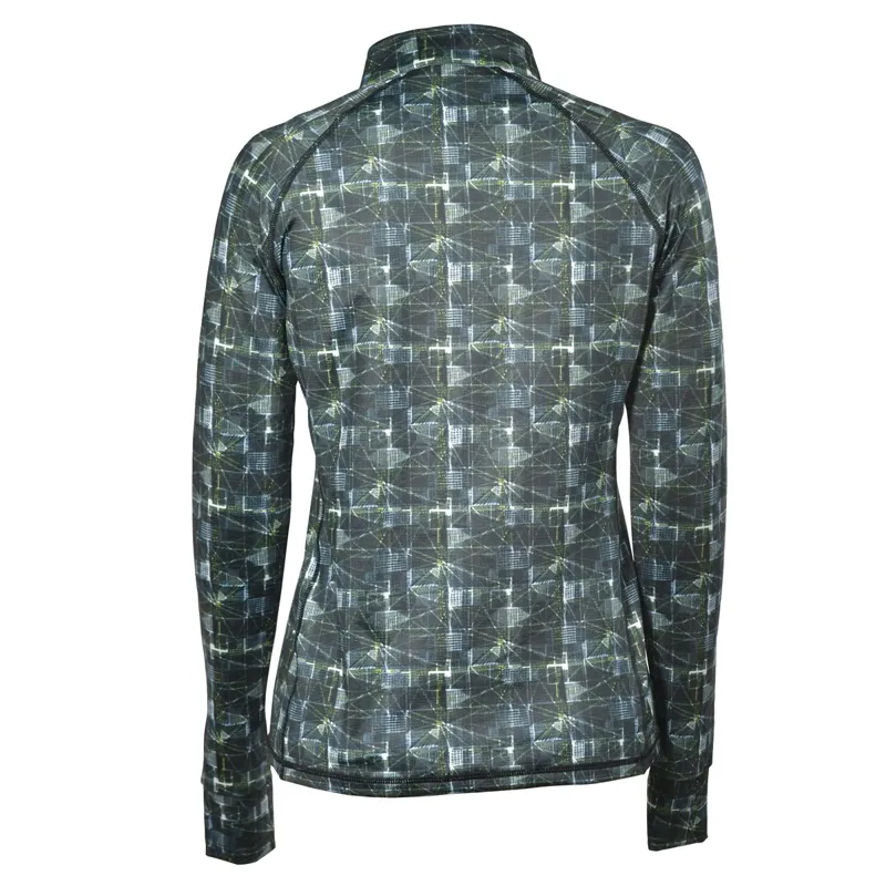Dublin Sapphire Print Long Sleeve Ladies Top - Emerald-1