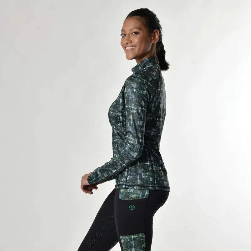 Dublin Sapphire Print Long Sleeve Ladies Top - Emerald-3