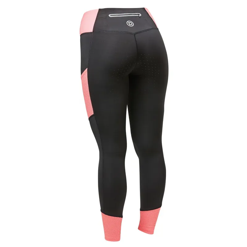 Dublin Power Performance Color Block Ladies Riding Tights - Coral-1