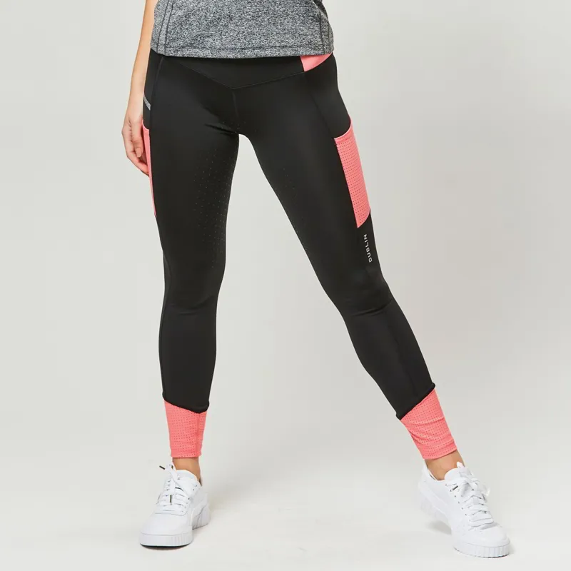 Dublin Power Performance Color Block Ladies Riding Tights - Coral-2