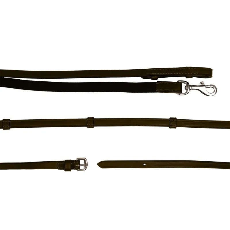 Dy'on Working Collection Support Reins with Leather Loops - Brown