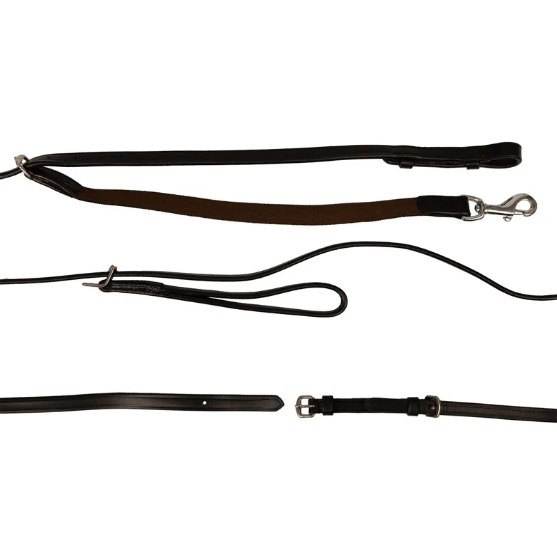 Dy'on Working Collection Support Reins with Hand Loops - Brown-1