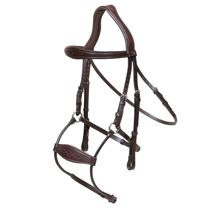Dy'on Hybrid Anatomical Leather Noseband Bridle - Brown