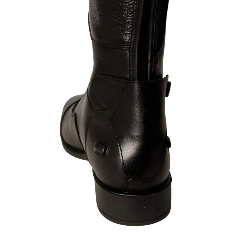 Dyon Laced Tall Riding Boots - Large Calf - Black-6