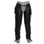 Dy'on Vegan Leather Long Chaps with Fringes - Black