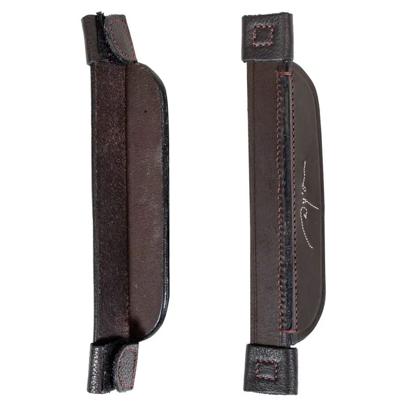 Dyon Fancy Leather Bridle Winkers - Brown-1