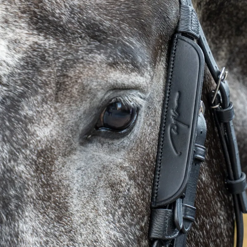Dy'on Leather Bridle Blinkers - Black-1