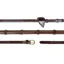 Dyon D Collection 1/2 inch Rubber Reins with 7 Loops - Brown