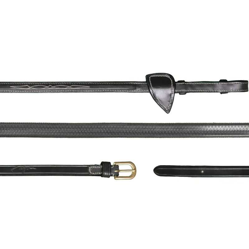 Dy'on D Collection 1/2 inch Rubber Reins - Black