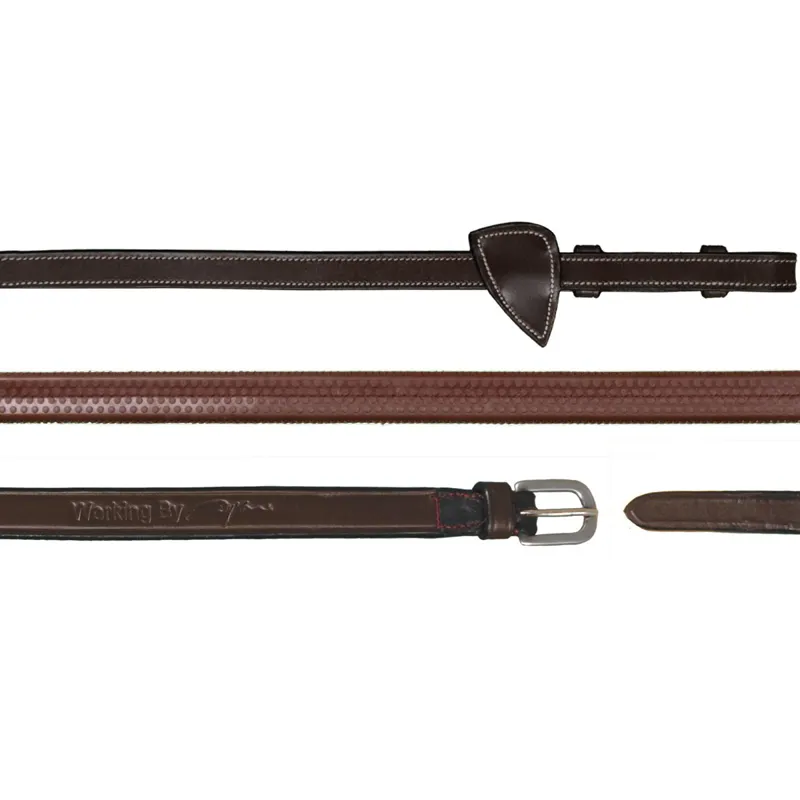 Dy'on Working 1/2in Rubber Reins - Brown