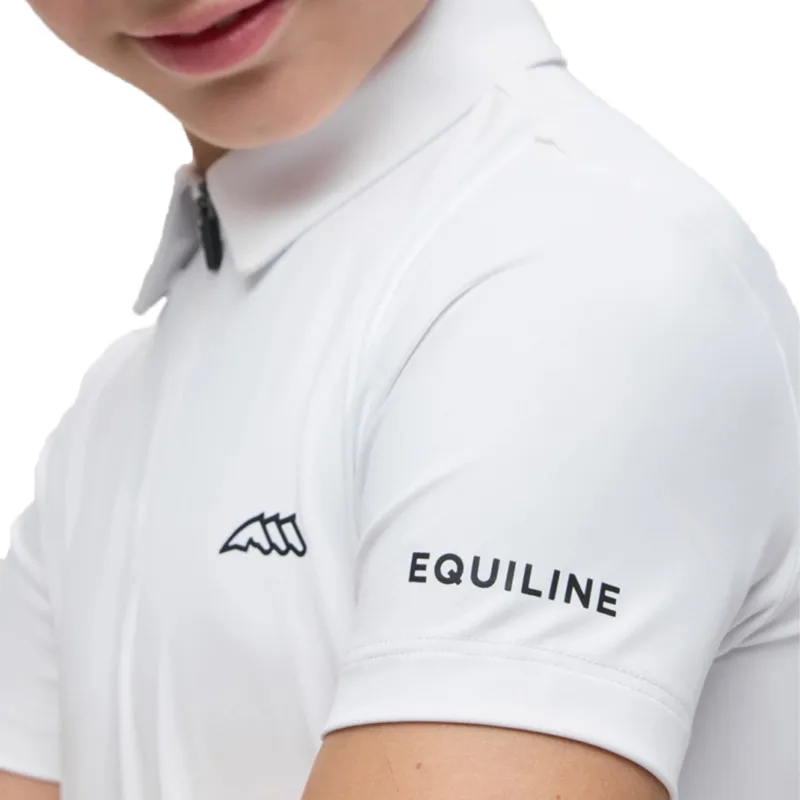 Equiline Junior Boys Short Sleeve Show Shirt - White-3