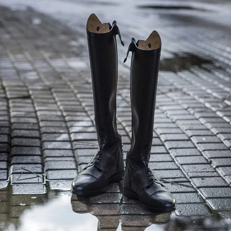 EGO7 Orion Laced Tall Riding Boots - Medium Calf - Black-8