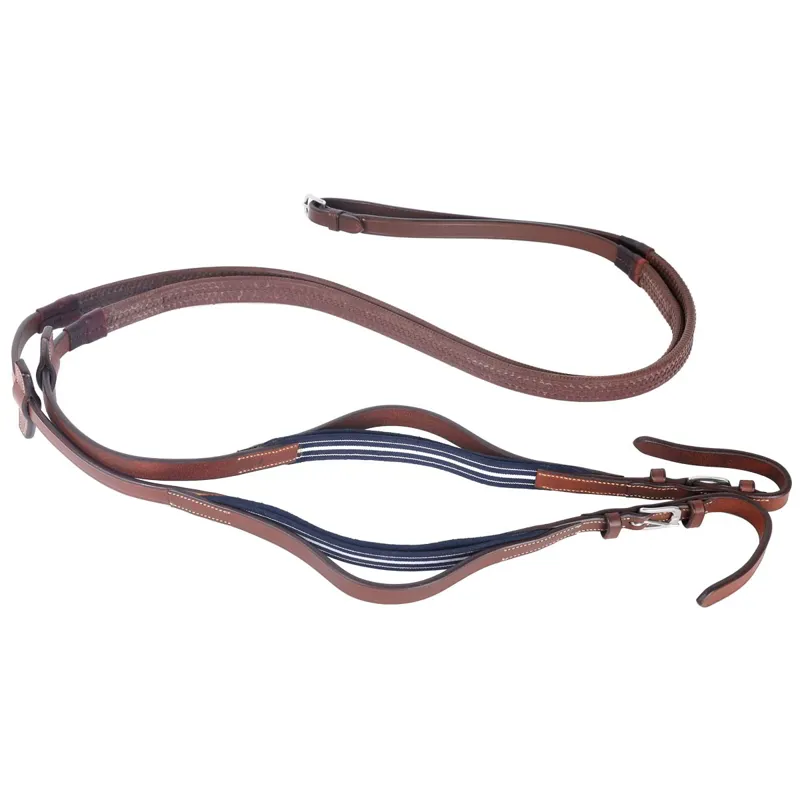 Antares Precision Rubber Reins with Elastic - Malt