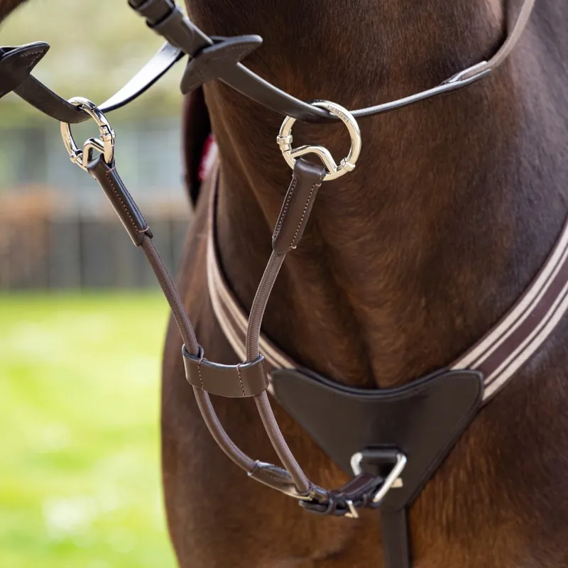 LeMieux Elastic Martingale Attachment - Brown/Silver-1