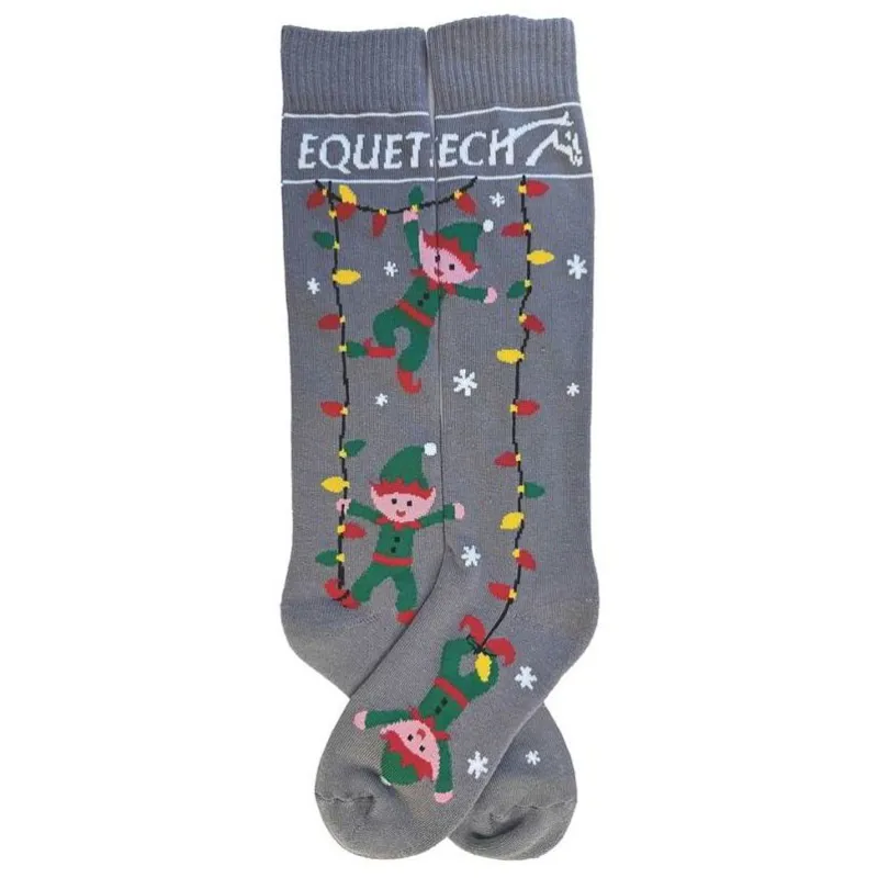 Equetech Unisex Christmas Socks 2 Pack - Cheeky Elf