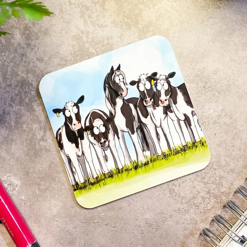 Emily Cole Individual Coaster - Cow Pony