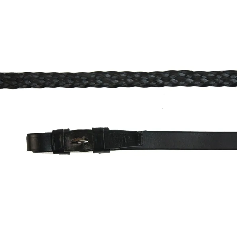 STS English Leather Braided Reins - Brown