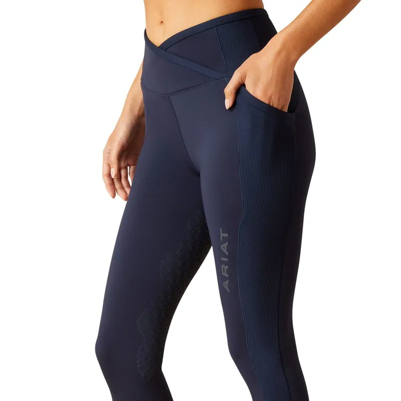 Ariat EOS Chic Half Grip Womens Riding Tights - Navy Eclipse-5