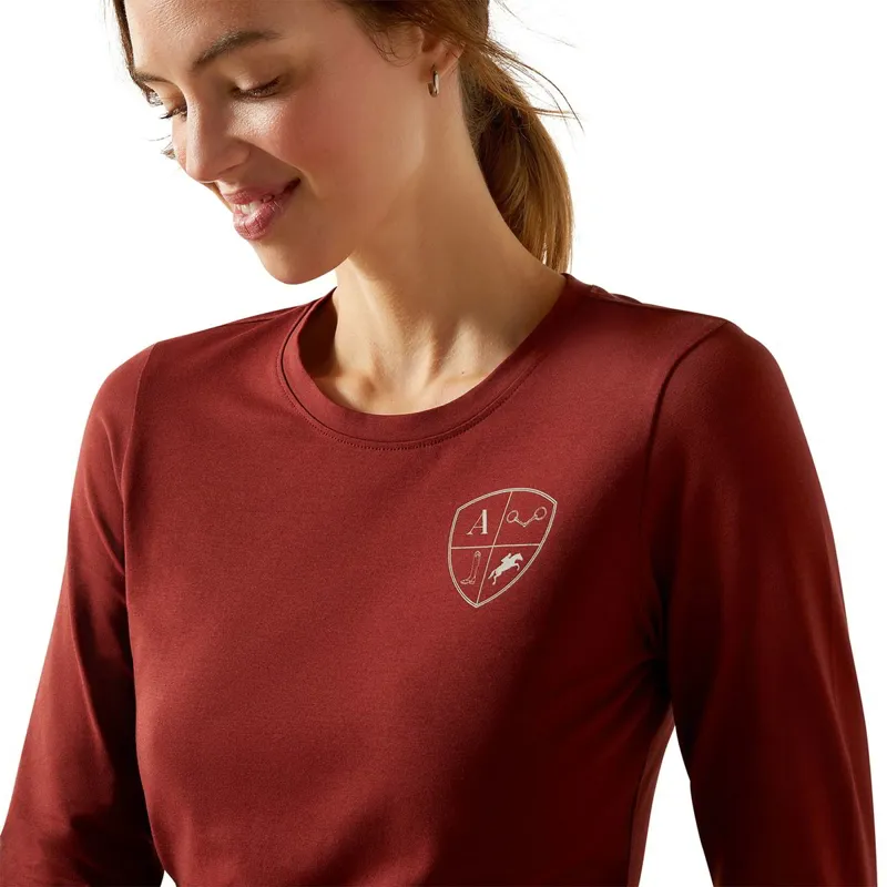 Ariat EQ Icons Long Sleeve Women's Tee - Madder Brown-3