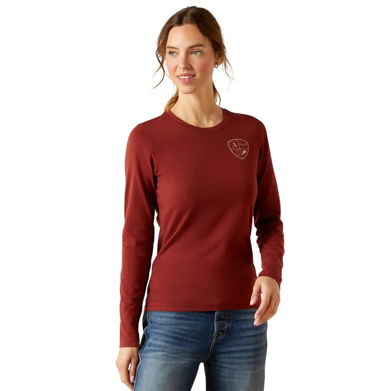 Ariat EQ Icons Long Sleeve Women's Tee - Madder Brown-1